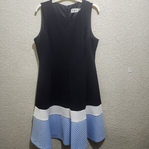 ELIZA J Elegant Black and Blue Sleeveless Dress